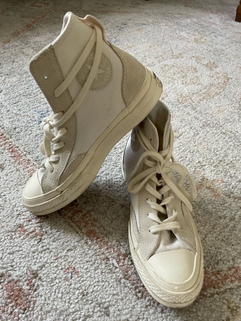 Converse Chuck Taylor High Top Sneakers in White with Pink Logo